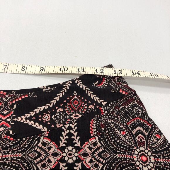 Reneec Flare A LIne Brown Orange Cream Paisley Skirt Fully Lined Banded Waist - Picture 7 of 16